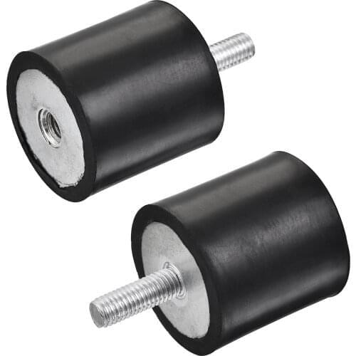 Uxcell M8 Rubber Mounts Male/Female Shock Absorber, D40mmxH40mm 2 Pcs