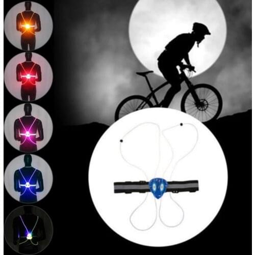 Cycling Vest Outdoor Sport LED Vest - 360 Reflective High Visibility Flash Safety LED Fiber Optic Night Running Riding Color
