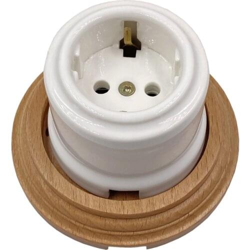 High Quality EU Ceramic Electrical Sockets Wall Mounted Personalized Fashion Wall Socket 16A