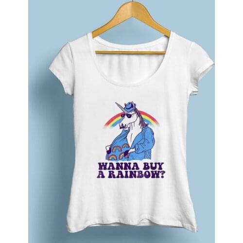 RAINBOW SELLER horse FUNNY tshirt femme JOLLYPEACH BRAND new white casual Tee shirt women FREE MAGIC DESIGN T Shirt