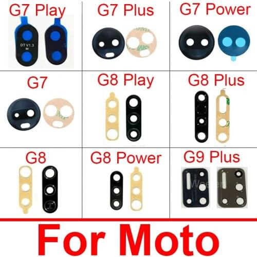 Back Glass Lens For Motorola Moto G7 G8 G9 Plus Power Play Rear Camera Lens Glass With Adhesive Sticker Replacement Parts