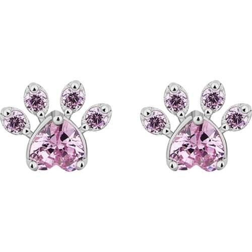 Bettyue Brand Fashion Charm Cute Two Colors Footprints Shape Jewelry Cubic Zircon Earrings For Woman Party Wedding Florid Gifts