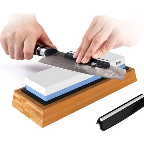 1 Set Knife Sharpening 1000/6000 Grit Stone Kitchen Whetstone Sharpener Wet Two Sided