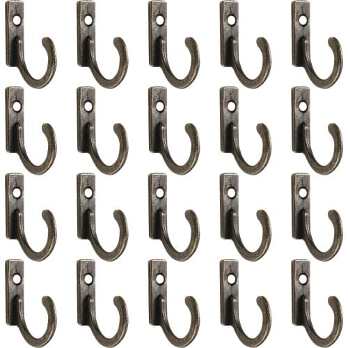 20Pcs Storage Rack Wall Hooks For Home Coats Hat Clothes Hanger Towel Keys Wall Mounted Vintage Metal Hook
