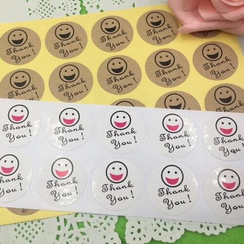 600 Pcs 3cm Thank You love self-adhesive stickers kraft label sticker Candy paper tags/For DIY Hand Made Gift Cake