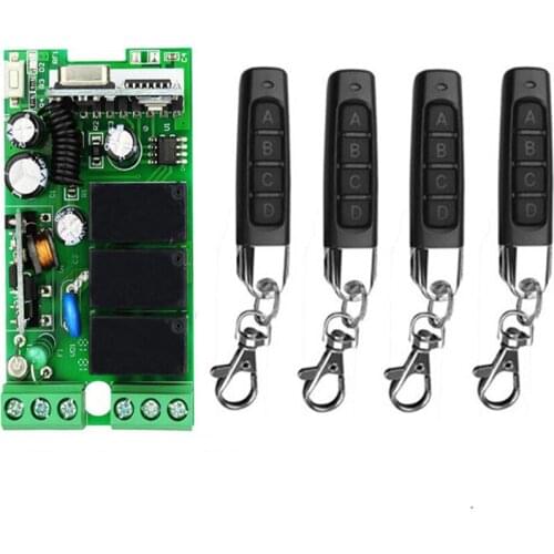 AC110V 220V 230V 3CH Wireless Remote Control LED Light Switch Relay Output Radio RF Transmitter controller And 433MHz Receiver