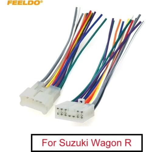 FEELDO 1PC Car Radio 12pin Male and Female Plug Wiring Connector For Suzuki Wagon R Audio CD Player Wire Harness Adapter