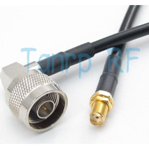 Freeshipping! RG58 RF Pigtail coaxial jumper cable 20INCH N male plug Rigjht Angle to SMA female jack 50CM Wholesale