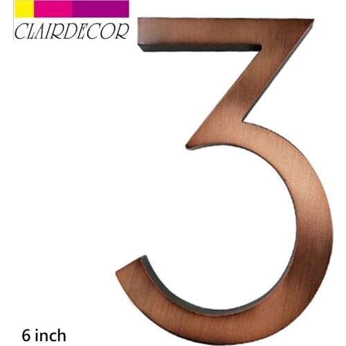 Big Floating House Number Aged bronze 15cm Modern Building Signage Outdoor Huisnummer Numeros Casa Door Numbers Address Plate