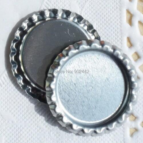Hot Selling & Free Shipping: "1000 pcs/lot" Flattened Chrome Bottle Caps Made Of Tinplate For 1 Inch Domes