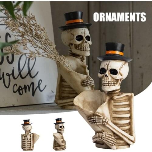 HOT Skull Pen Pencil Keyring Makeup Brush Holder Retro Funnys Storage Bucket for Home Decor Halloween Gift