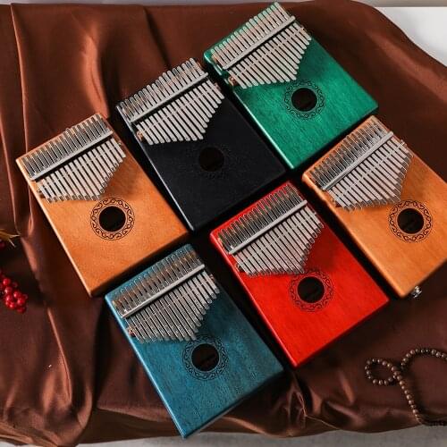 Kalimba 17 Keys Thumb Piano Mahogany Wood Portable Mbira Sanza African Wood Finger Piano
