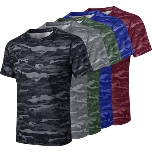 Camouflage Fitness Shirt Men Sports T-shirt Jogging Shirts Underwear Shirt Sportswear Training Jacket Male Jerseys Running Tops
