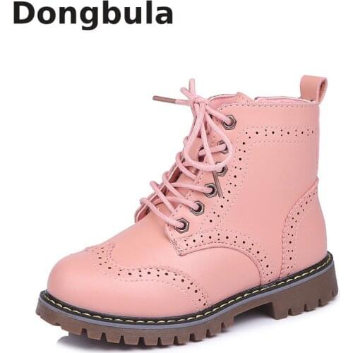 New Girl Leather Martin Boots Shoes For Girls Children Non-slip Warm Boots Fashion Soft Bottom Boys Girls Boots Kids Sneakers