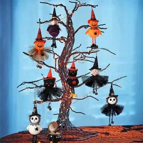 Halloween Doll Hanging Pendant Ornament Witch Pumpkin Outdoor Tree Party Prop Kids Gift Home Decor Halloween Decoration for Home
