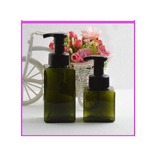 Square Plastic Foam Pump Bottle Refillable Empty Cosmetic Container White Pink Black Cleanser Soap Shampoo Foaming Bottles 450ml