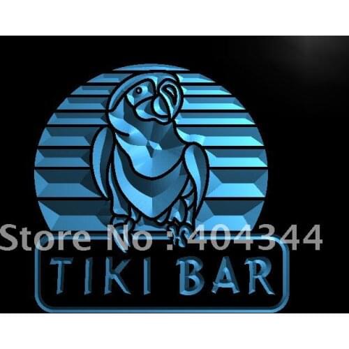 LB741- Parrot Pub Tiki Beer Bar Display LED Neon Light Sign home decor crafts