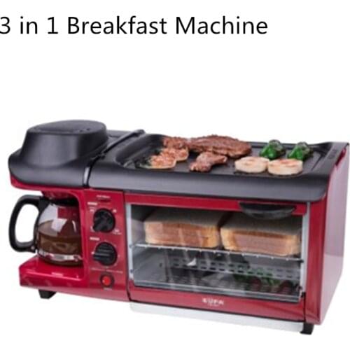3 in 1 Multifunction Breakfast Machine Coffee Maker Frying Pan Bread Toaster Electric oven Bread baking machine breakfast maker