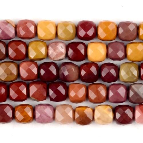 Natural Faceted Egg Yolk Stone Cube Square Shape Loose Spacer Beads For Jewelry Making DIY Bracelet Handmade 4.8-5.5mm