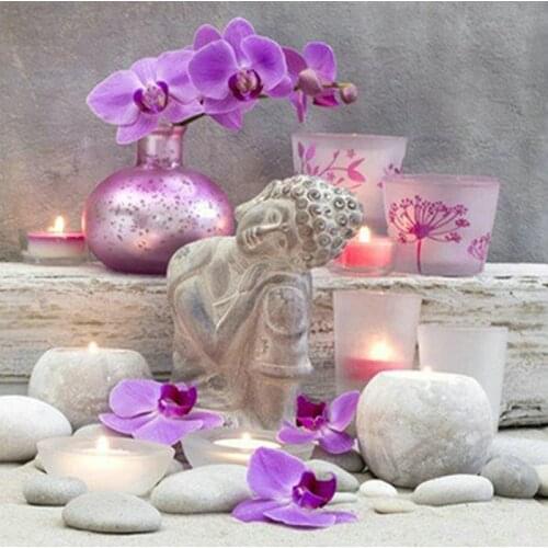 New Arrival 5D Diamond Painting Stone Buddha Flower Full Square / Round Drill 3d Diamond Mosaic Animal Home Decor Handmade Art