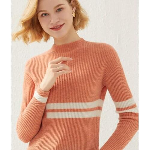 LHZSYY Autumn and Winter New Cashmere Sweater Women Thicken half high Neck Pullover loose 100% Wool knitted Sweater