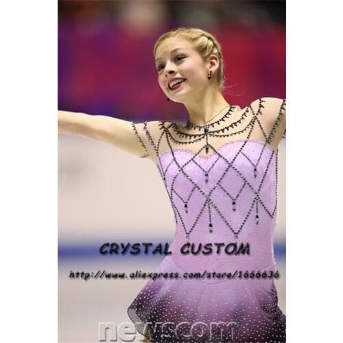 Figure Skating Competition Dress For Children Graceful New Brand Ice Skating Dresses For Kids Custom DR3931