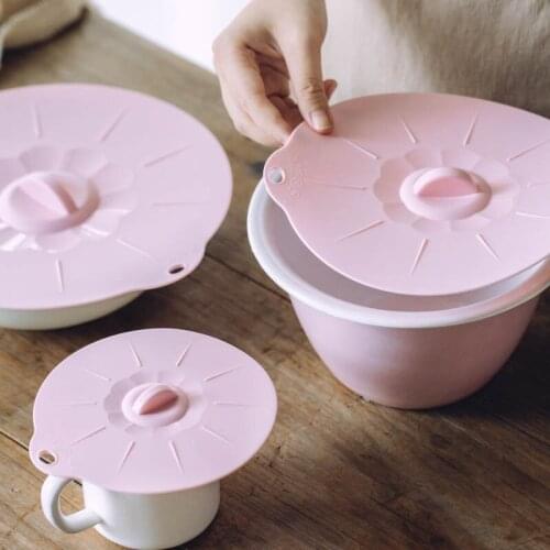 BPA Free Silicone Suction Lids Food Cover Kitchen Cookware Mugs Pots Bowls Lids Pan Pot Caps Cover Wrap Cooking Tools