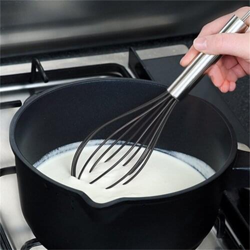 Silicone Whisk with Stainless Steel Handle Egg Beaters Butter Blender Kitchen Tools for Whisking Dough