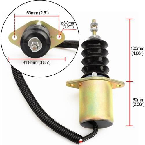 Shut Off Solenoid AM882277 for John Deere 670 770 870 970 1070 Compact Tractor