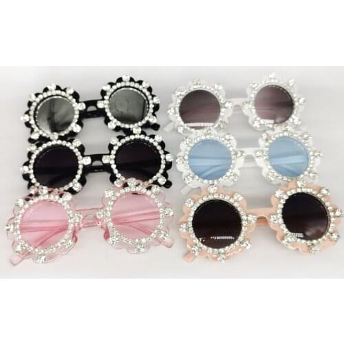 ZAOLIHU Baby Round Diamond Sunglasses Unique Crystal Summer Shades Kids Eyewear Gorgeous Children Sun Glasses Vintage Gafas De S