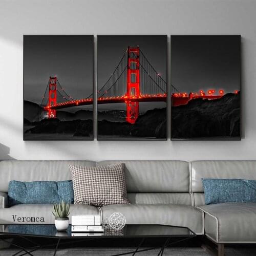 Modern Golden Gate Bridge Canvas Painting Unframed City Landscape Poster and Prints Wall Art Picture for Living Room Decor