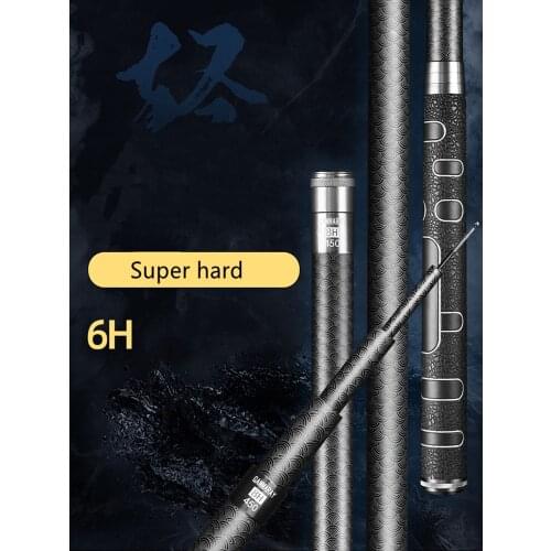 High Carbon Fiber Freshwater Super Hard Fishing Rod Stream3.6m5.4m7.2m Telescopic Hand Pole For Carp