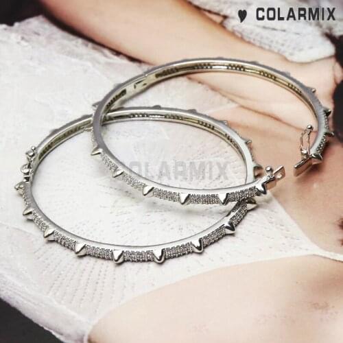 4 PIECES Slim zircon bangles metal bangle cuff bangle zircon jewelry for women fashion jewelry zircon accessories 51144