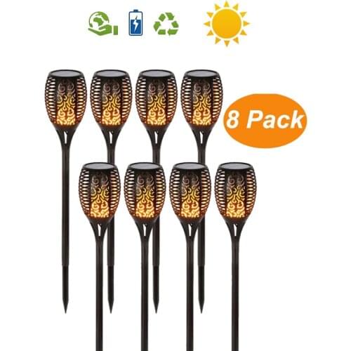 2-8 pcs Outdoor Waterproof Flickering Flame Lamp Solar Torch Light Home Garden Decoration Fence Lawn Lamp Walkway lanterns camp