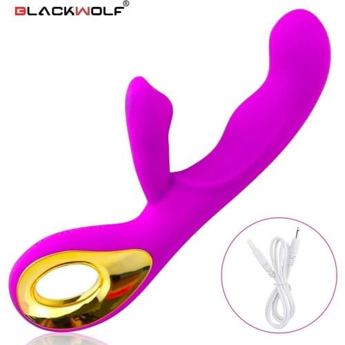 Rabbit Dildo Vibrator Massager Clitoris Stimulator Erotic Sex Toys for Women G Spot Massage USB Rechargeable Female Masturbators