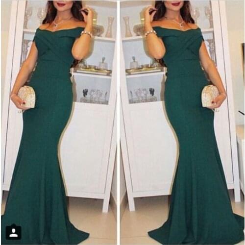 Vestido de festa longo Custom made boat neck Long mermaid 2018 Plus size Saudi Arabia Green Party prom gown bridesmaid dresses