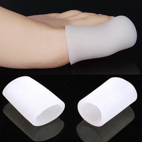 1 Pair of Silicone Footcare Protective Toe Caps to Prevent Blisters Corns Silicone Gel Tube Finger Toe Protectors Pain Relief