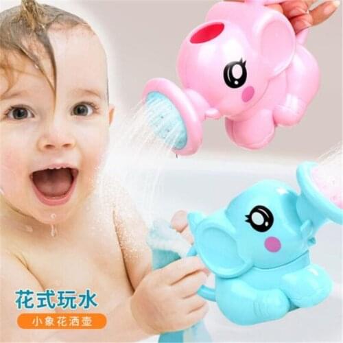 1 pc Baby cartoon elephant shower cup newborn child shower shampoo cup baby shower water spoon bath cup 2 color