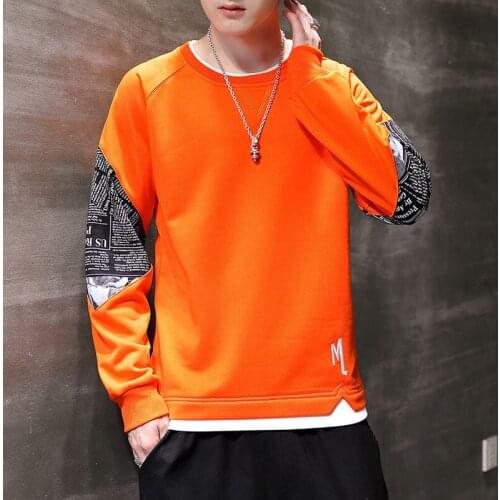 MANTLCONX 2021 New Letter Print Long Sleeve Harajuku Sweatshirts Men 6 Color Hoodie Mens Casual O-Neck Patchwork Sweatshirt Male