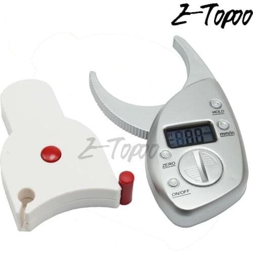 2in 1 Digital LCD Body Fat Caliper kit Skin Fold Analyzer With 150cm Tapeline Body Mass Tape Waist Tape Health Medical Tool Set