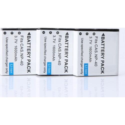 3Pcs/lot NP40 NP-40 CNP-40 1600mAh Camera Rechargeable Battery for Casio EX-Z30 Z40 Z50 Z55 Z57 Z750 EX-P505 P600 P700 PM200