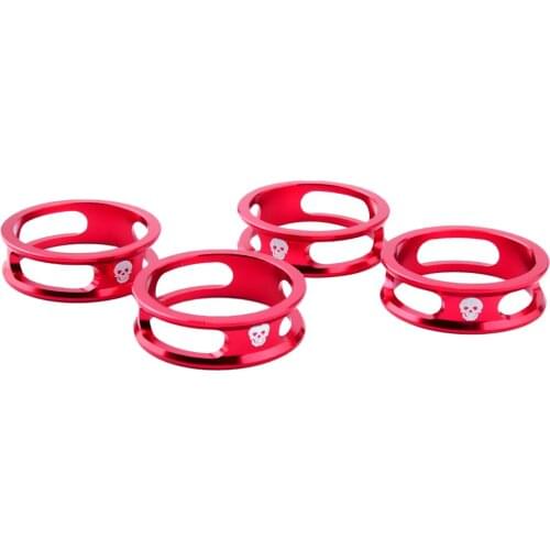 4Pcs Bicycle Headset Fork Stem Washer Spacer, 10mm Fits 1-1/8" (28.6mm) Heads Steerer Tubes