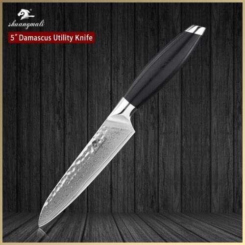 5 Inch Chef Utility Vegetable Knife VG10 Forged Damascus Steel Kitchen Vegetable Knives Sharp Fruit Paring Slicing Utility Knife
