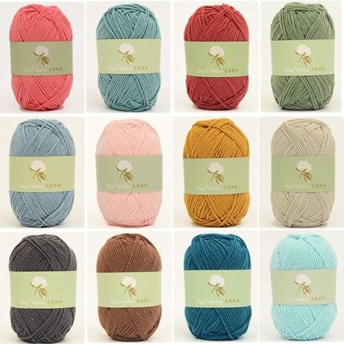 50g/ball 39 Color Combed Soft Baby Milk Cotton Yarn Fiber Velvet Yarn Hand Knitting Wool Crochet Yarn DIY Sweater wool yarn
