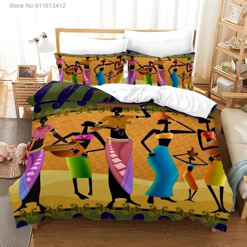 African Woman Bedding Sets Exotic Comforter Duvet Cover Set With Pillowcase Quilt Cover Twin Full Queen King Single Size