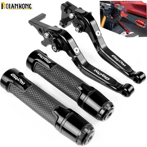Motorcycle Accessories Handle Lever CNC Adjustable Brake Clutch Lever Handgrip For Honda Grom 2013 2014 2015 2016 2017 GROM LOGO