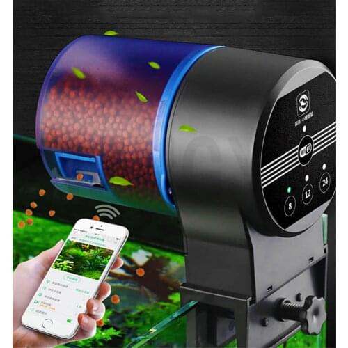 Sunsun WIFI Smart Programmable Aquarium Automatic Fish Feeder Auto Fish Food Dispenser for Fish Tank Electronic Timer Feeder