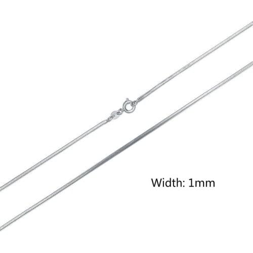 35cm-60cm White Gold Color Four Corners Snake Chain Short to Long Necklace Women Girls Kids Female Men Jewelry Collares Mujer