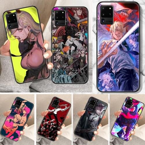 Anime Chainsaw Man Phone case For Samsung Galaxy Note 4 8 9 10 20 S8 S9 S10 S10E S20 Plus UITRA Ultra black luxury hoesjes soft