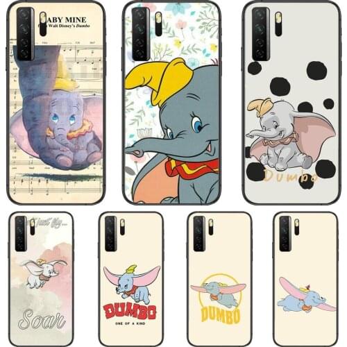 Flying Elephant Dumbo Black Soft Cover The Pooh For Huawei Nova 8 7 6 SE 5T 7i 5i 5Z 5 4 4E 3 3i 3E 2i Pro Phone Case cases